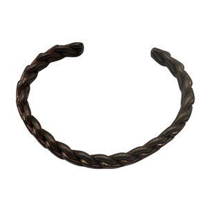 Braided Copper Open Cuff Bracelet Rustic Handmade Design Sturdy Durable Accessor